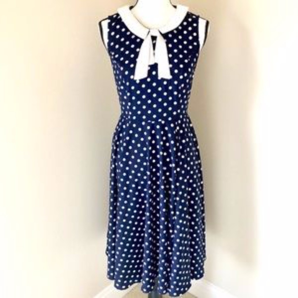 ModCloth Proper Pick Polka Dot A Line Dress Size